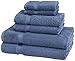 Pinzon Organic Cotton Bathroom Towels, 6 Piece Set, Indigo Blue