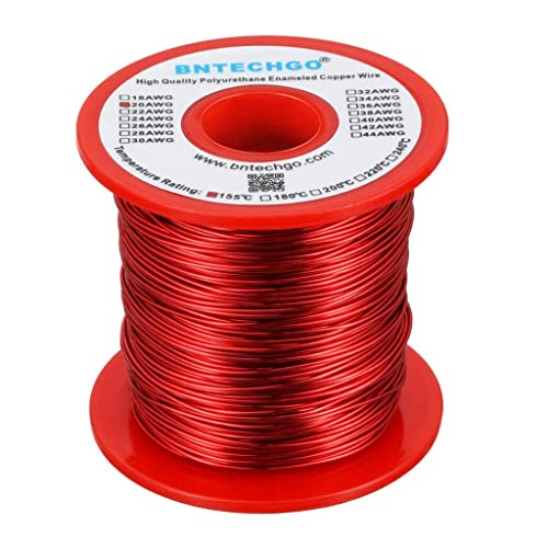 BNTECHGO 20 AWG Magnet Wire - Enameled Copper Wire - Enameled Magnet Winding Wire - 1.0 lb - 0.0315" Diameter 1 Spool Coil Red Temperature Rating 155℃ Widely Used for Transformers Inductors - Thumbnail 2