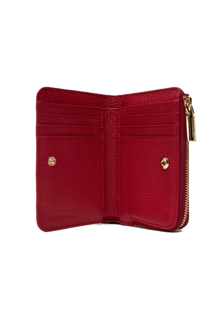 Coccinelle Leder Geldbörse Metallic Soft Wallet Ruby dunkelrot