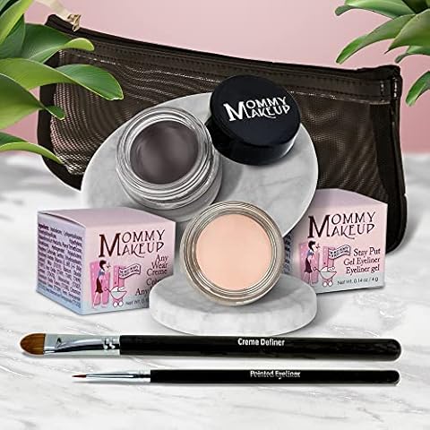The Everlasting Eye 5 Piece Waterproof Makeup Set. Gel Eyeliner, Creme Eyeshadow, 2 brushes and Mesh Bag. Paraben-free, Talc-free, Cruelty-free. Brighten Up/Chocolate Kiss 2202 Cover