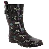 Capelli New York Umbrellas Printed Ladies Short Rubber Rain Boot