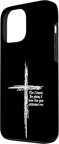 Miniatura 2 de Funda de regalo cristiana para iPhone 13 Pro Max Cross I Know The Plans Verse Biblia Jesús Dios
