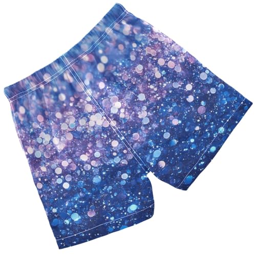Pigsaly Boys Swim Trunks Light Purple Blue Gradient Flashing Glitter Boys Board Shorts Swimsuit Swimwear Bathing Suit XS2