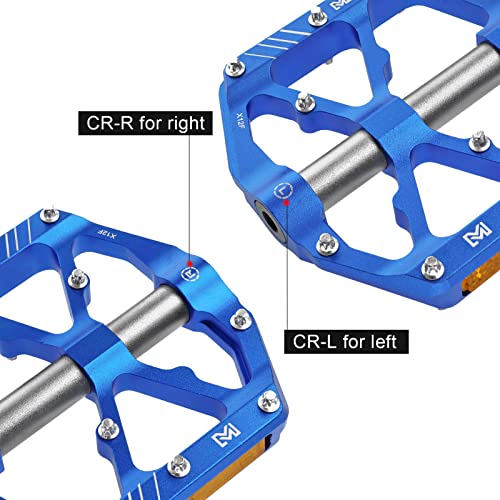 Mzyrh MZ-X12F Mountain Bike Pedals,Bicycle Pedals With Reflectors,Lightweight Aluminum Alloy Mtb Pedals 3 Sealed Bearings Bicycle Platform Pedals 9/16 Inch Bmx Road Bike Pedal thumb #6