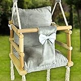  BlueKitty Schaukel für Kinder; Babyschaukel; Kinderschaukel mit Kissen; Schaukel für Haus und Garten; Schaukel aus Holz, Babyschaukel, Stoffschaukel, Kleinkindschaukel, Innenschaukel, Holzschaukel