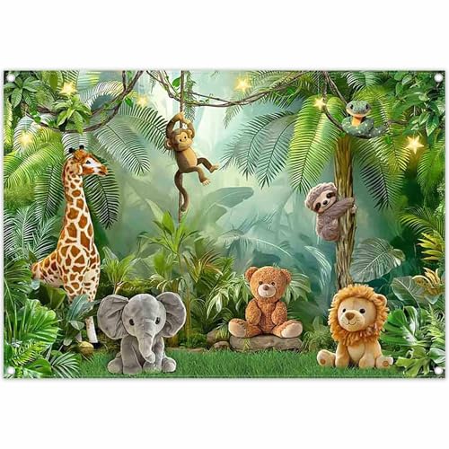 Fondo fotográfico de tela 7x5 pies selva tropical miniatura 1