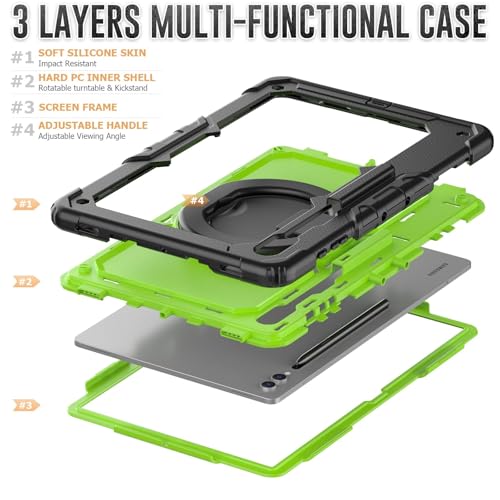 Coque Galaxy Tab S10 Ultra 14,6" antichoc 3 couches vert - 3