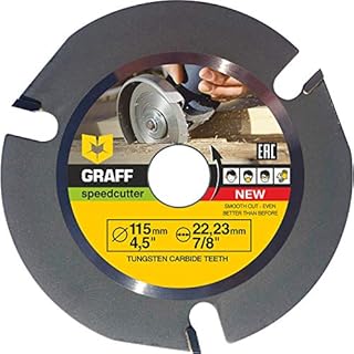 Grinder Wood Carving Disc GRAFF® Speedcutter 115mm, TCT Circular Saw Blade for Angle Grinder - Woodcarving Saw Blade 22.23 mm Arbor, Sculpting, Shaping and Cutting Wheel with 3 Teeth (115 mm)