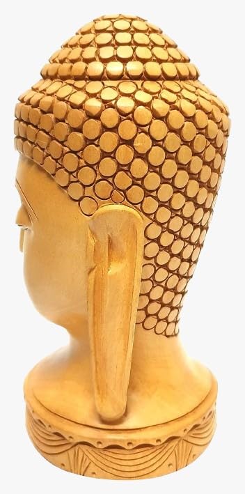 Cabeza de Buda de Madera 6 Pulgadas Artesanal para Decoración miniatura 5