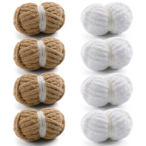 Chunky Yarn for Hand Knitting, Chunky Chenille Blanket Yarn for Crocheting