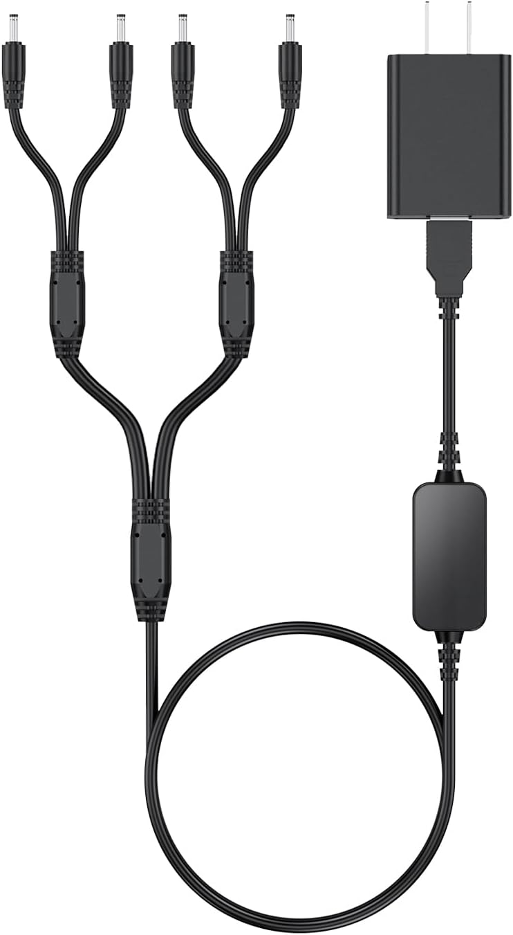 8.4V USB Charger Cable for 7.4V 2200mAh 3000mAh Rechargeable Lithium Polymer Battery for Heated Vests, Jackets, Hats, Socks, Hand Muff, Knee Pads Replacement Power Cord 4 Port - Amazon product rated Grade C