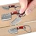 Damascus Pocket Knife Set Mini Chef Knife Set Tiny Knife Cleaver for Package Opener Box Cutter - Set of 4