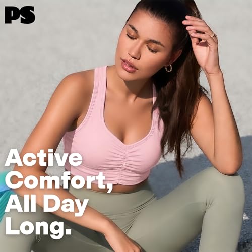Image of POPSUGAR Sports Bras for Women - Y Back, High Neck, Strappy & Long Line Padded Racerback Bra Workout Yoga Top Racer Back Bra