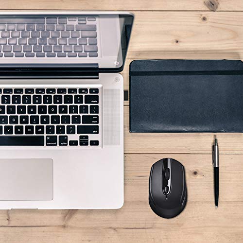 Image of cimetech Wireless Bluetooth Rechargeable Mouse, Portable Lightweight Soundless 2.4G Ergonomic Mouse with LED Lights, Compatible with iPad /Laptop /PC /Mac /Windows - Grey