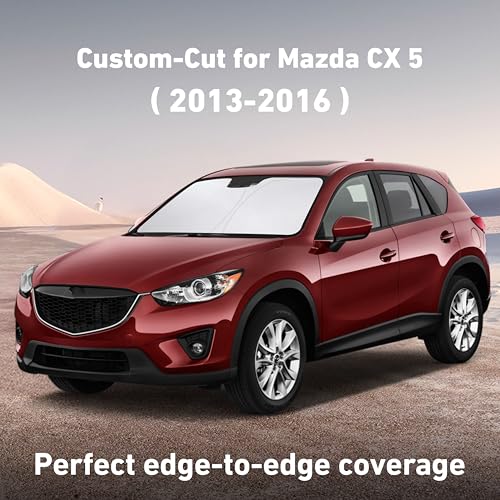Image of EcoNour Windshield Sunshade Compatible for Mazda CX-5 2013-2014 2015 2016, Sun Visor for Front Windshield & Window Sun Shade Cover, UV Heat Blocker & Protector, Car Accessories