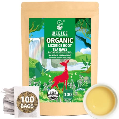 Bags, Organic Pure Licorice Root Herbal Tea 100 Count, Natur