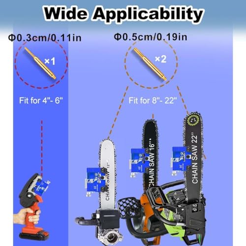 Image of Portable Chainsaw Sharpener, Saw Blade Sharpener with 5 Diamond Sharpening Steels, Chainsaw Sharpening Tool, Hand Crank Chainsaw Accessories for 4 inch-22 inch Chain Saw (Blue)