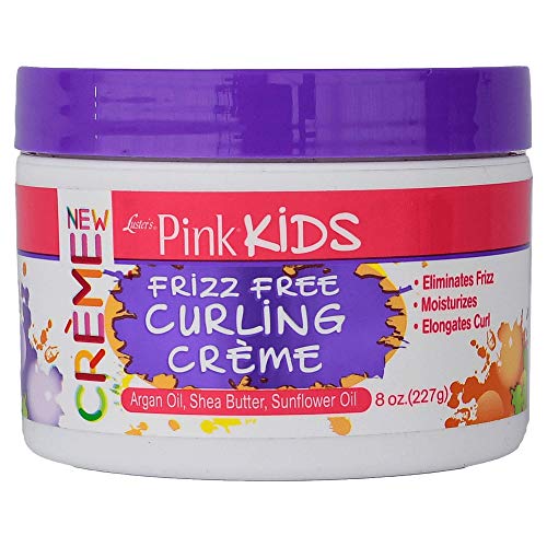 Luster's Pink Kids Frizz Free Curling Creme, 8 Ounce Made with Argan Oil, Shea Butter and Sunflower Oil.