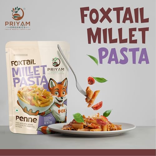 Image of PRIYAM ORGANICS Foxtail Millet Multigrain Macaroni Pasta with Seasoning Mix | Ultimate Multigrain Nutritious Pasta Blend | 192 g