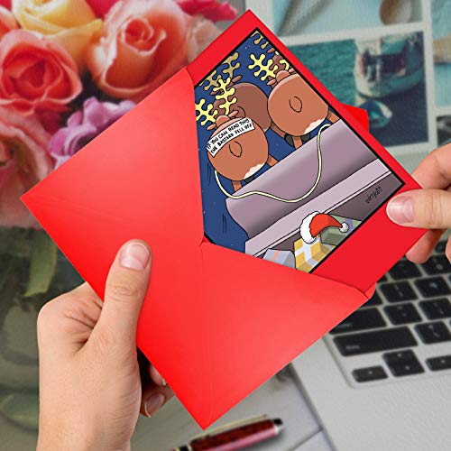 NobleWorks Funny Reindeer Christmas Greeting Card Set #TOP14