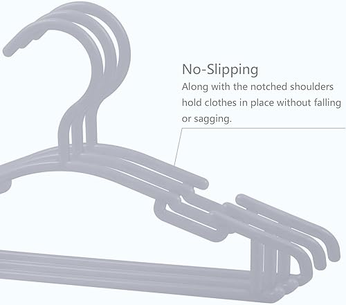 Miniatura 2 de GoodtoU Paquete de 60 perchas grises para ropa de bebé, ultra delgadas, antideslizantes, para guardería, organizador de ropa de bebé con 8