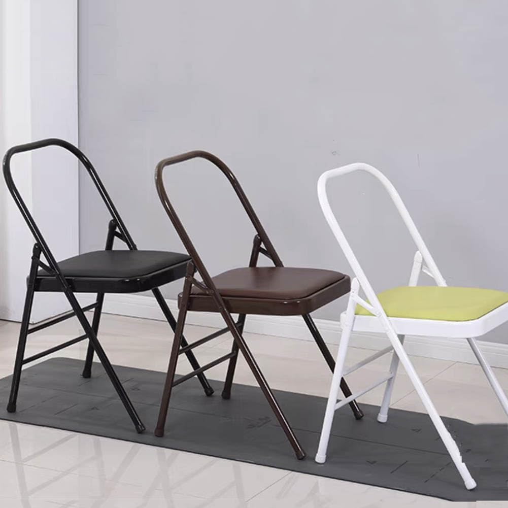 Silla de yoga portátil sin respaldo, diseño plegable para flexibilidad y entrenamiento de fuerza, resistente y alta capacidad de carga, ideal para uso doméstico y estudio, 80 cm, color negro