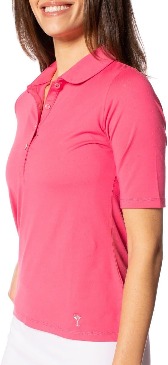 GOLFTINI Women's Elbow Sleeve Golf Polo - Stretch, UPF 30+, Moisture-Wicking - Sport Shirt for Golf, Tennis & Pickleball