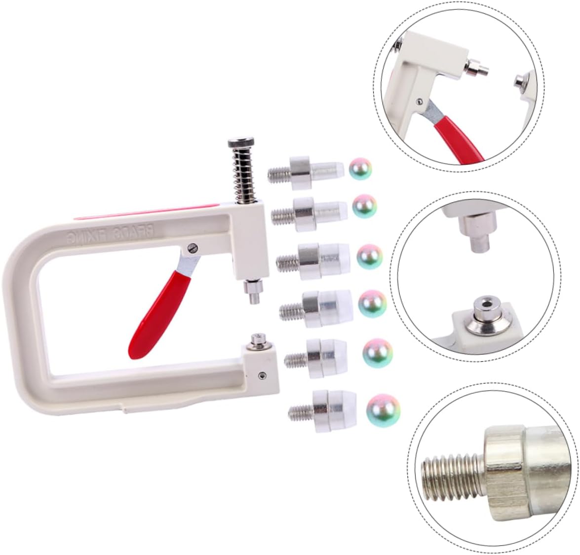 Uonlytech Portable Beading Machine Pearl Setting Hand Press for DIY Accessories Jewelry Bead Drill Tool Random Color
