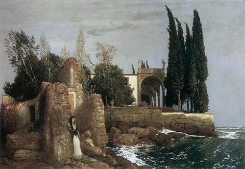 Impression sur toile de qualité musée Villa au bord de la mer - Chef-d'œuvre Böcklin 60x90