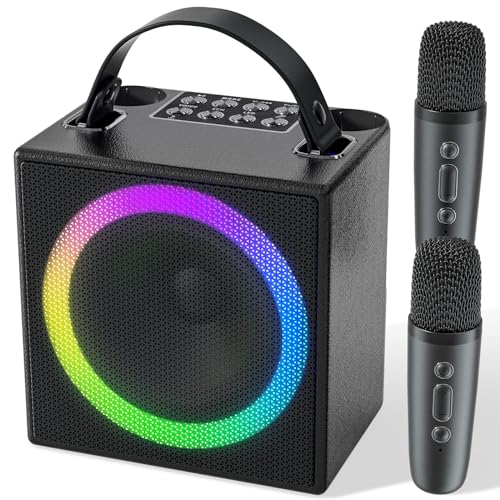 Verkstar Karaoke Machine, 2024 Upgraded Karaoke Portable Systems with Two Microphones Storage...