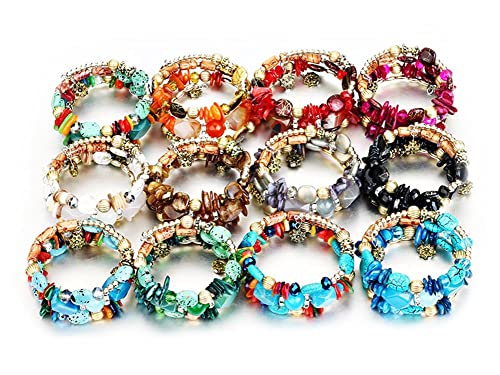 Boho Multilayer Irregular Agate Beads Charm Bracelets Handmade Multi-color Cryston Stone Turquoise Wrap Bracelets for Women Yoga Jewelry2