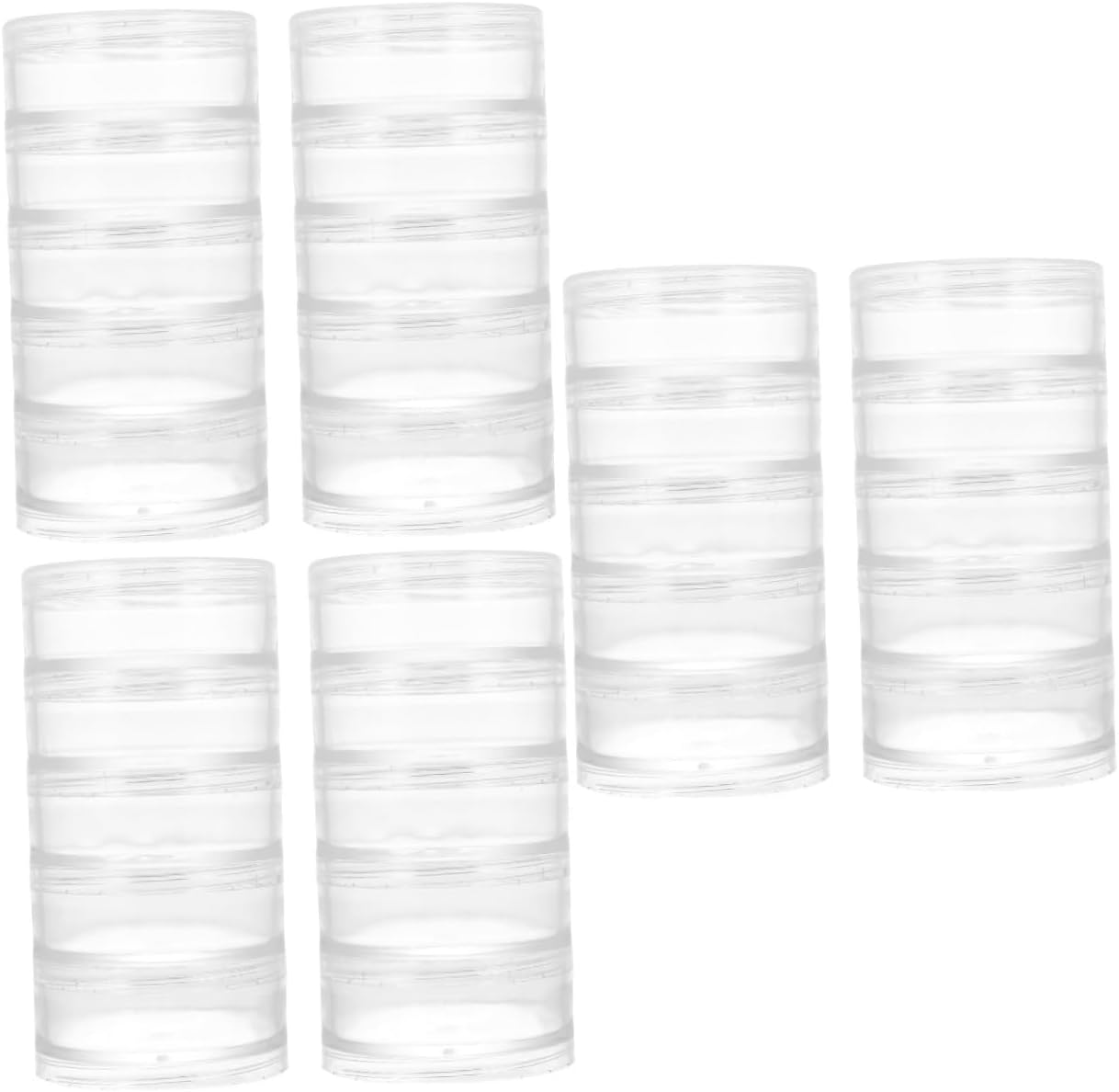 FRCOLOR 6sets Transparent Jewelry Storage Boxes for Beads and Accessories Organizer Case for Earrings Necklaces and Bracelets Stackable Design for Space-saving Storage