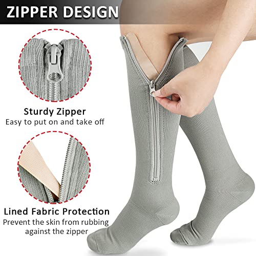 Image of Ailaka Medical 15-20 mmHg Zipper Compression Socks Women Men