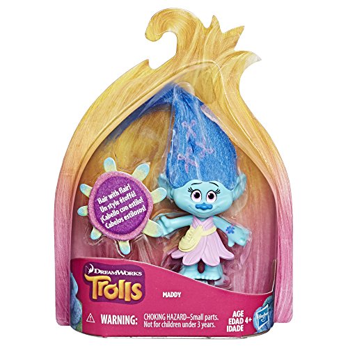 Muñeca coleccionable DreamWorks Trolls Maddy con cabello impreso miniatura 2