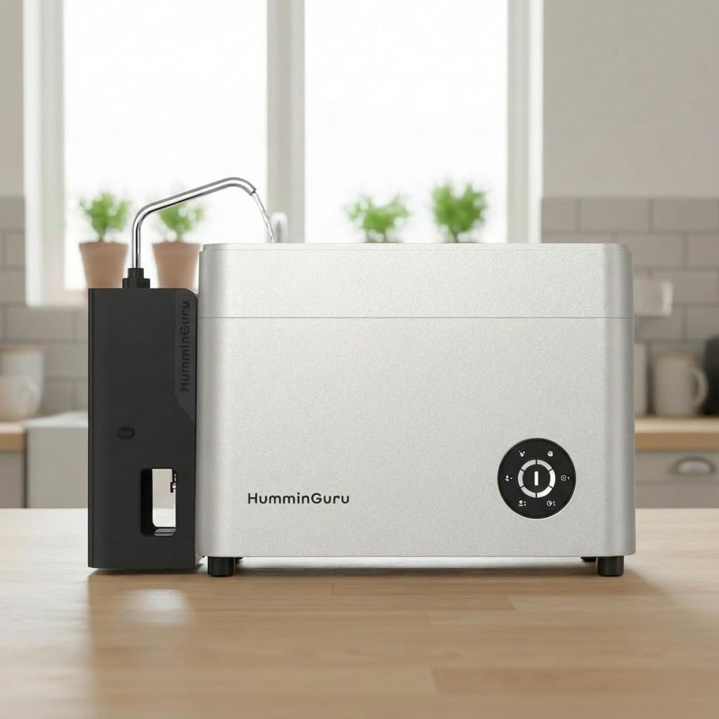 HumminGuru Automatic Water Dispenser for HG01 & NOVA Ultrasonic Vinyl Record Cleaner Machine with Built-in Water Filtration, 500+ Record Cleaning Cycles per Charge (Water Dispenser + 650ml Water Tank)