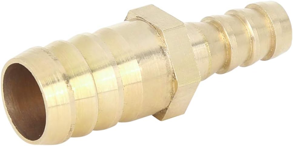 X AUTOHAUX 2 Pcs 16mm to 10mm Brass Barb Hose Fitting Straight Connector Adaptor for Air Water Gas Oil