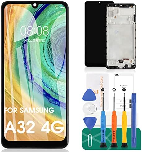 INCELL for Samsung Galaxy A32 4G LCD Screen Replacement for Samsung A32 Digitizer Replacement A325 LCD Replacement SM-A325F Touchscreen Assembly with Tools (Black LCD with Frame)