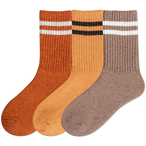 Image of IIG 3-5 Pairs Womens Super Thick Warm Winter Crew Socks Cute Fashion Knit Cozy Socks Gifts for Women