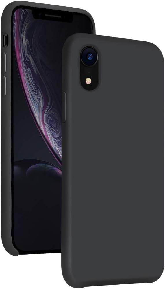 Diaclara iPhone XR Case Silicone, 6.1'' Hybrid iPhone 10R Cases Slim Gel Rubber Liquid Silicone Classic Shockproof Drop Protective Cover for Apple iPhone 2018(Black, 6.1)
