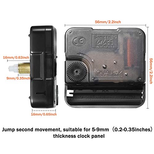 2 Pieces High Torque Long Shaft Clock Movement Mechanism With 5 Different Pairs Of Hands Clock Repair Parts Replacement (16 Mm/ 0.63 Inches) #TOP1