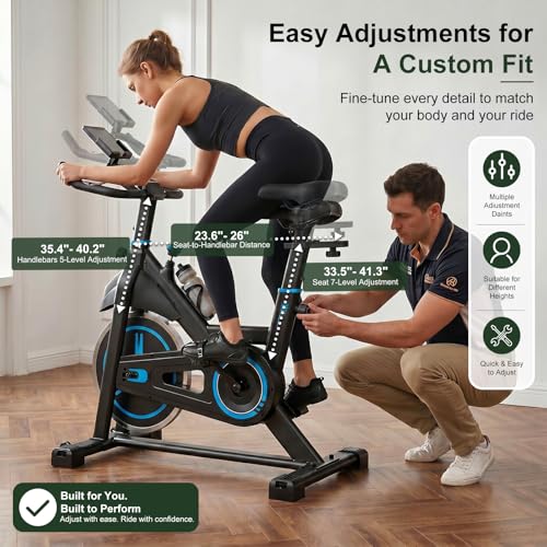 Image of Exercise Bike with App, Stationary Bike for Home, Indoor Workout Bike