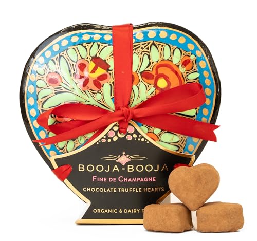 Booja - Booja, Fine de Champagne Heart-shaped Hand Painted Box | Chocolate Truffle Hearts, 115g