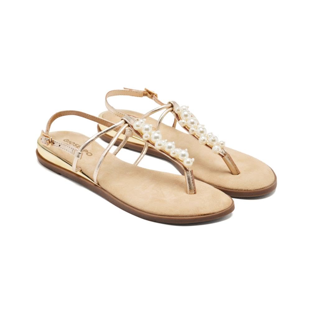 GIOSEPPO KOSSUTH, Women's Flat Sandals, Platinum, 37 EU, Platinum, 5 UK