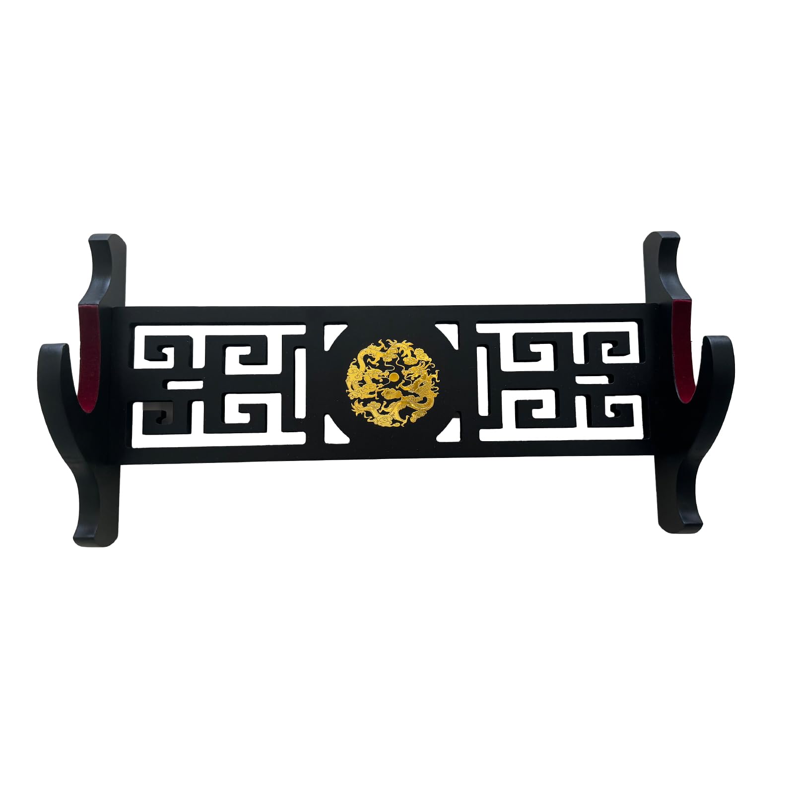 Schwerthalter Katana Wandhalterung 1-Tier Drachenikone Samt Gepolsterte Katana Halter Samurai Schwert Display Rack Wand Lichtschwert Wakizashi Schwertständer Display Hanger