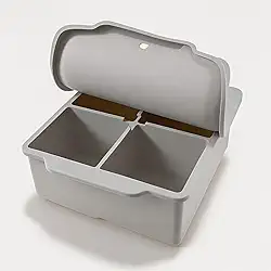 Formas grandes de silicone para cubos de gelo com tampa, bandejas de gelo cinza de 4 grades