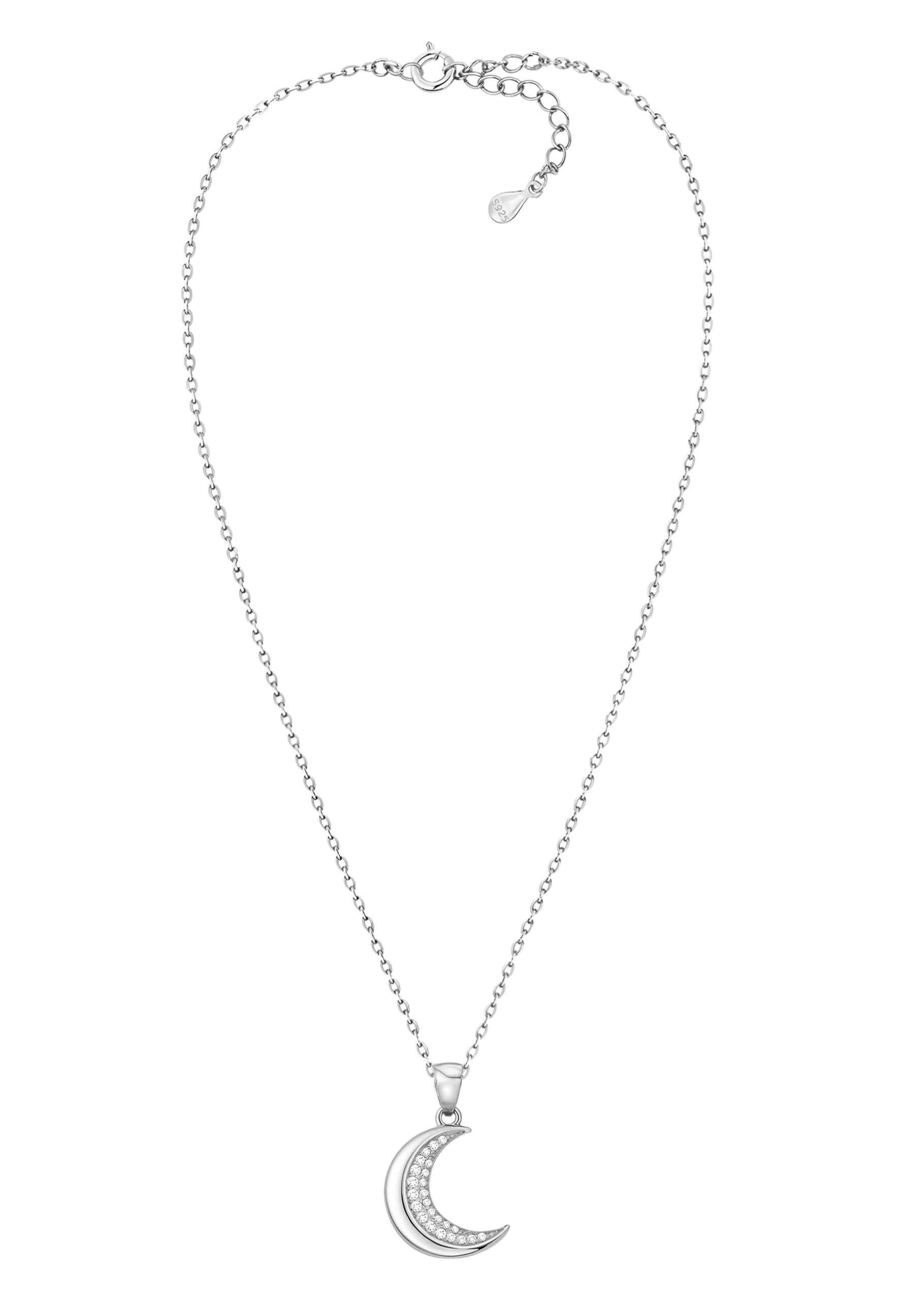 Sofia Milani - Collana da Donna in Argento 925 - con Pietra Zircone - Ciondolo a Luna