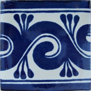 Fine Crafts Imports 2x2 36 pcs Caracol Azul Talavera Tile