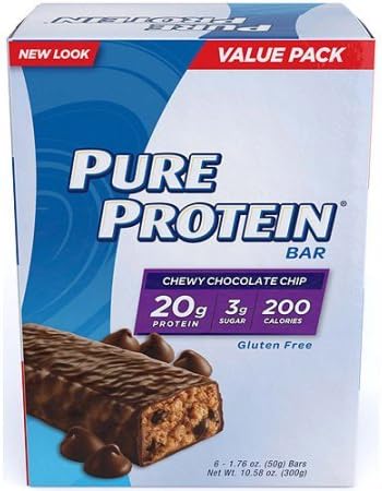 Pure Protein High Protein Bars, Chewy Chocolate Chip, 1.76 Ounce, 6 ...