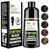 Black Hair Dye Shampoo 3 in 1, 100% Grey Hair Coverage Herbal Natural Semi Permanent Hair Colour Shampoo for Wome Men