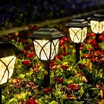 GIGALUMI Solar Lights Outdoor Garden, 6 Pack LED Garden Solar Lights Waterproof, Solar Powered Pathway Lights for Yard, Patio, Landscape, Walkway, Path (Warm White)
